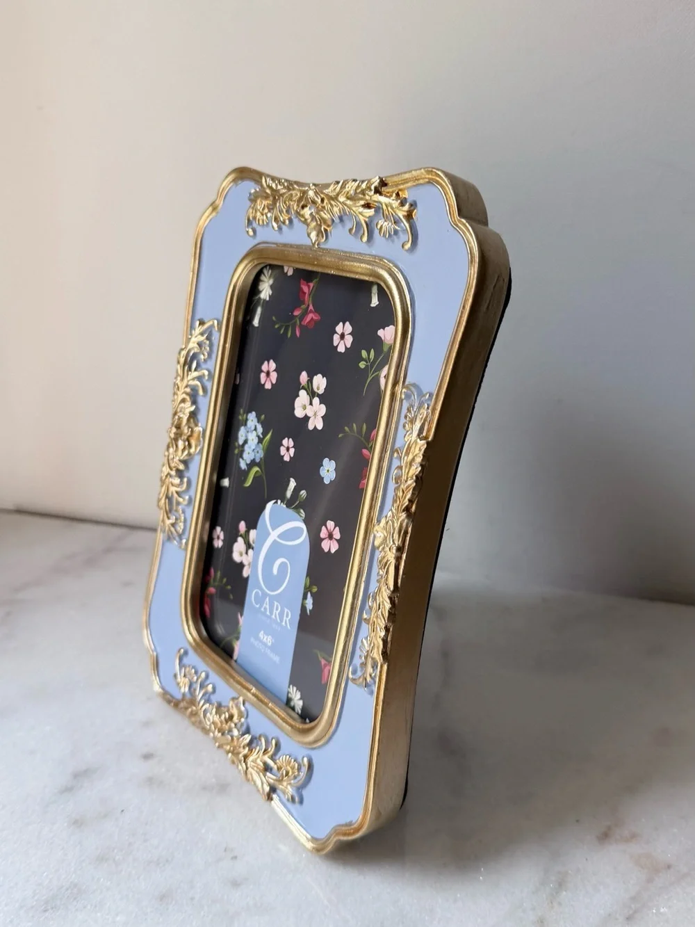 Lavender and Gold Ornate Photo Frame 4”x6” photo